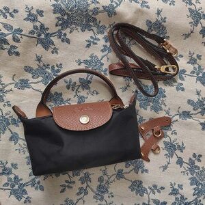 Longchamp Tote Crossbody Bag Black Xs Mini